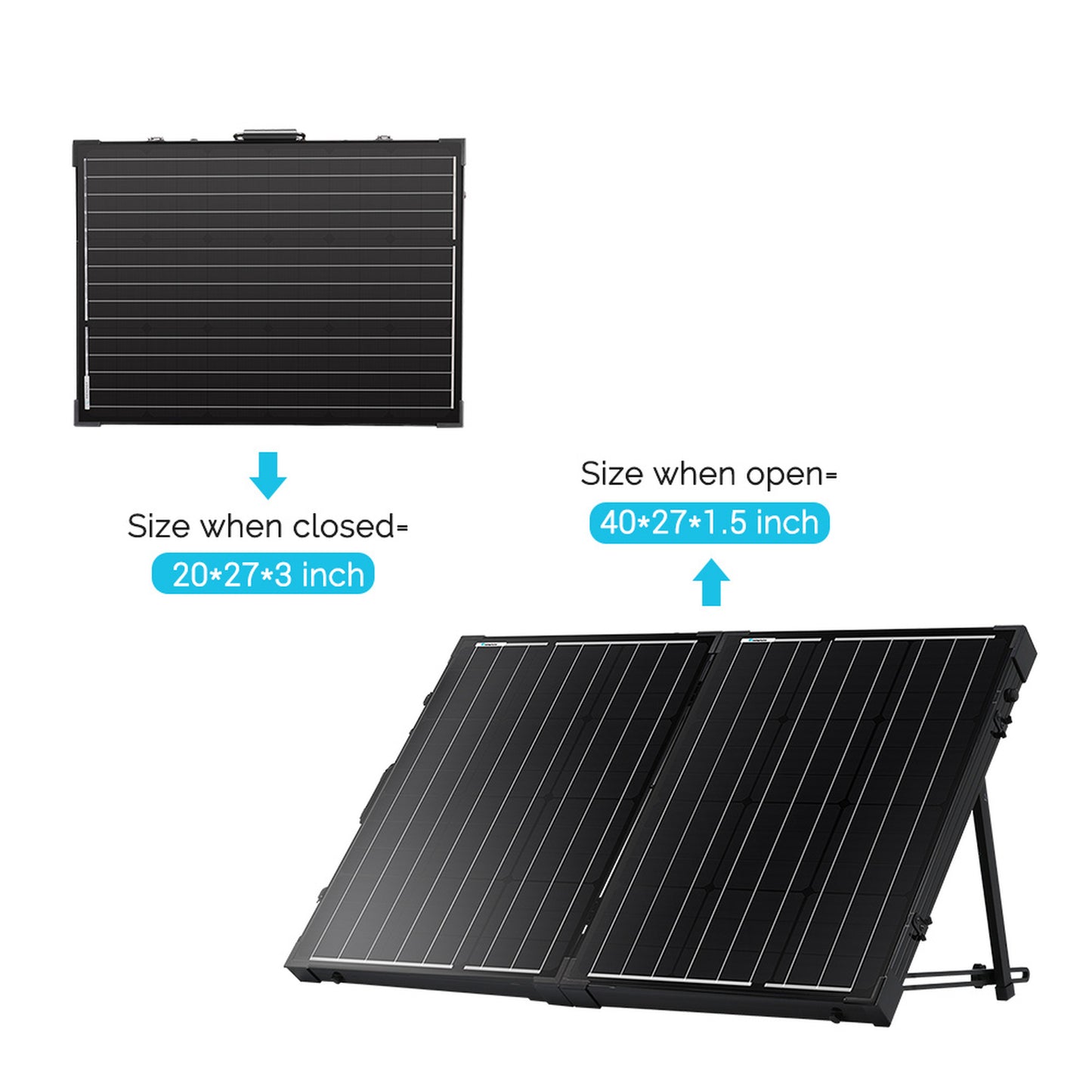 Renogy 100 Watt 12 Volt Monocrystalline Foldable Solar Suitcase w/o Controller