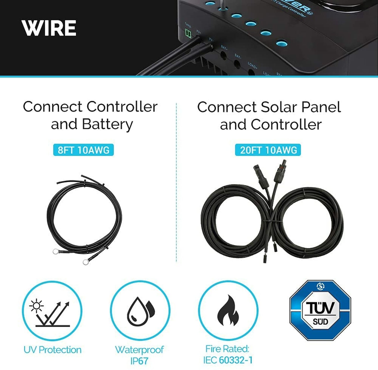 Renogy 100 Watt 12 Volt Solar Starter Kit with 20A/40A MPPT Charge Controller