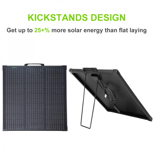 55W 12V Solar Panel with Kickstand, Lightweight, Waterproof, Super Thin for RV Campers Power Station Camping, Only 4.4 lbs/2kgs