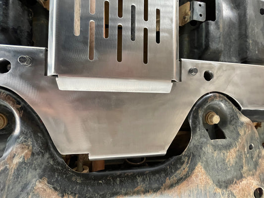 Gleaming Alloy XOPLATE Exhaust Skid plate.