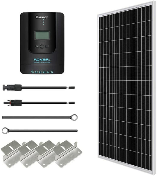 Renogy 100 Watt 12 Volt Solar Starter Kit with 20A/40A MPPT Charge Controller